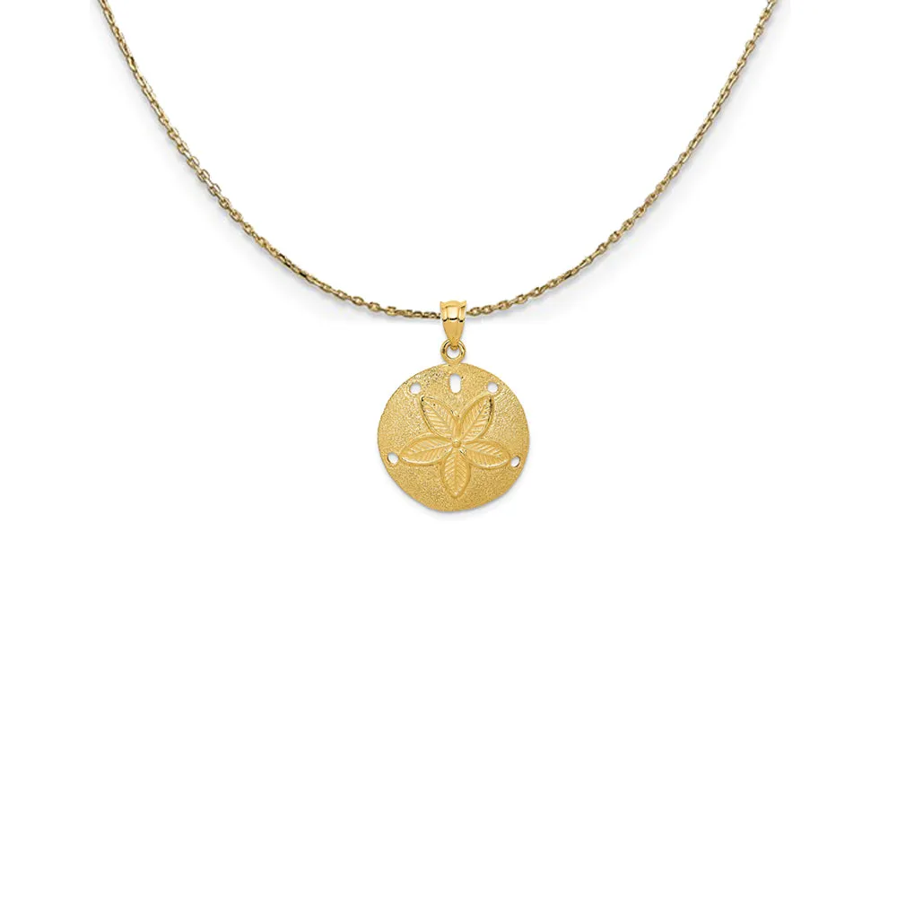 14k Yellow Gold 20mm Laser Cut Sand Dollar Necklace