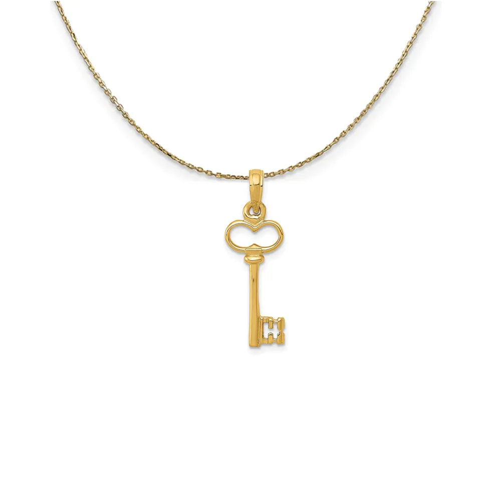 14k Yellow Gold Key to My Heart Necklace