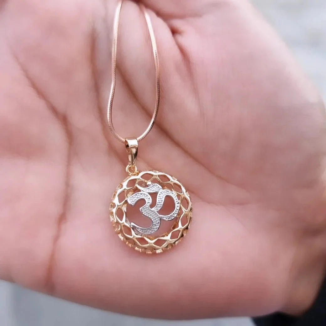 18k Gold Filled OM Necklace