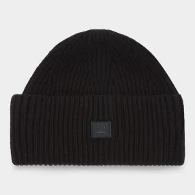 ACNE STUDIOS The Sustainable Edit Small Face Logo Beanie Hat - Beige