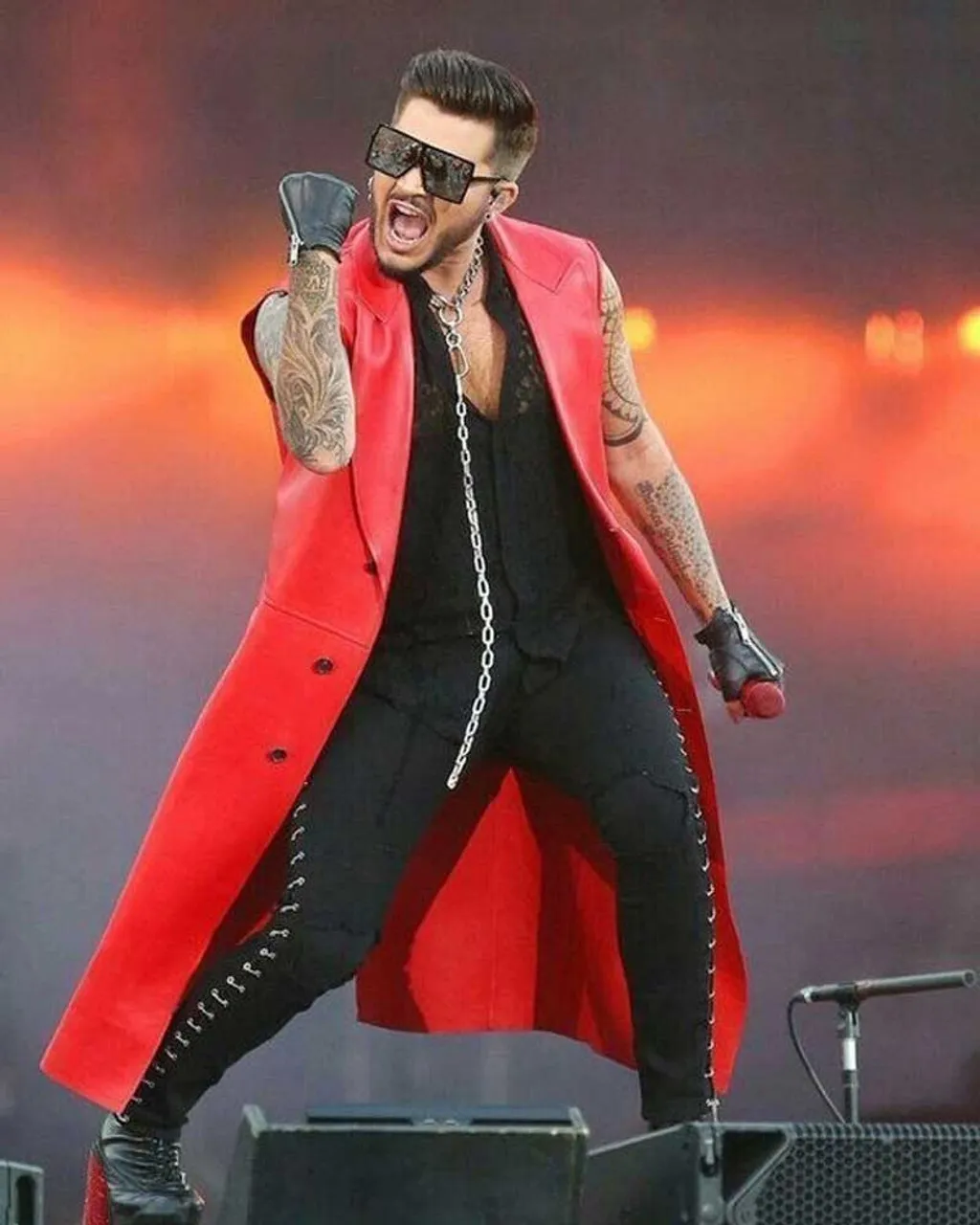 Adam Lambert Concert 2019 Red Coat