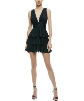 Alice + Olivia Holly Asymmetrical Ruffle Mini Dress