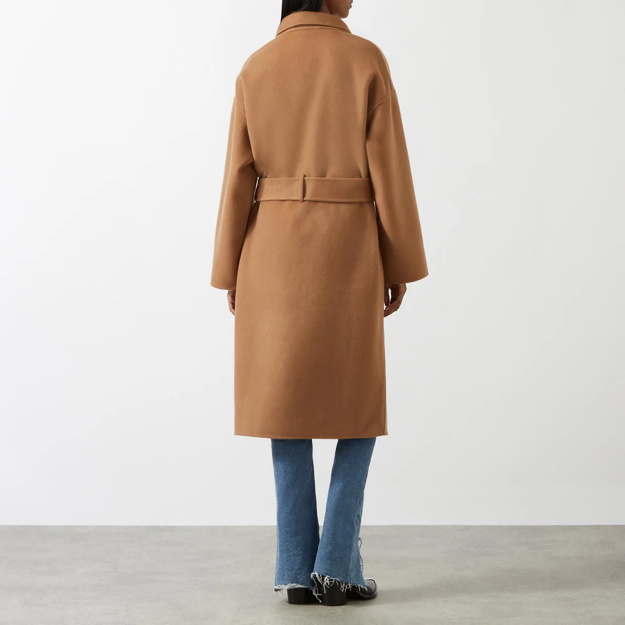 ANINE BING Dylan Double-Breasted Wrap Coat - Camel