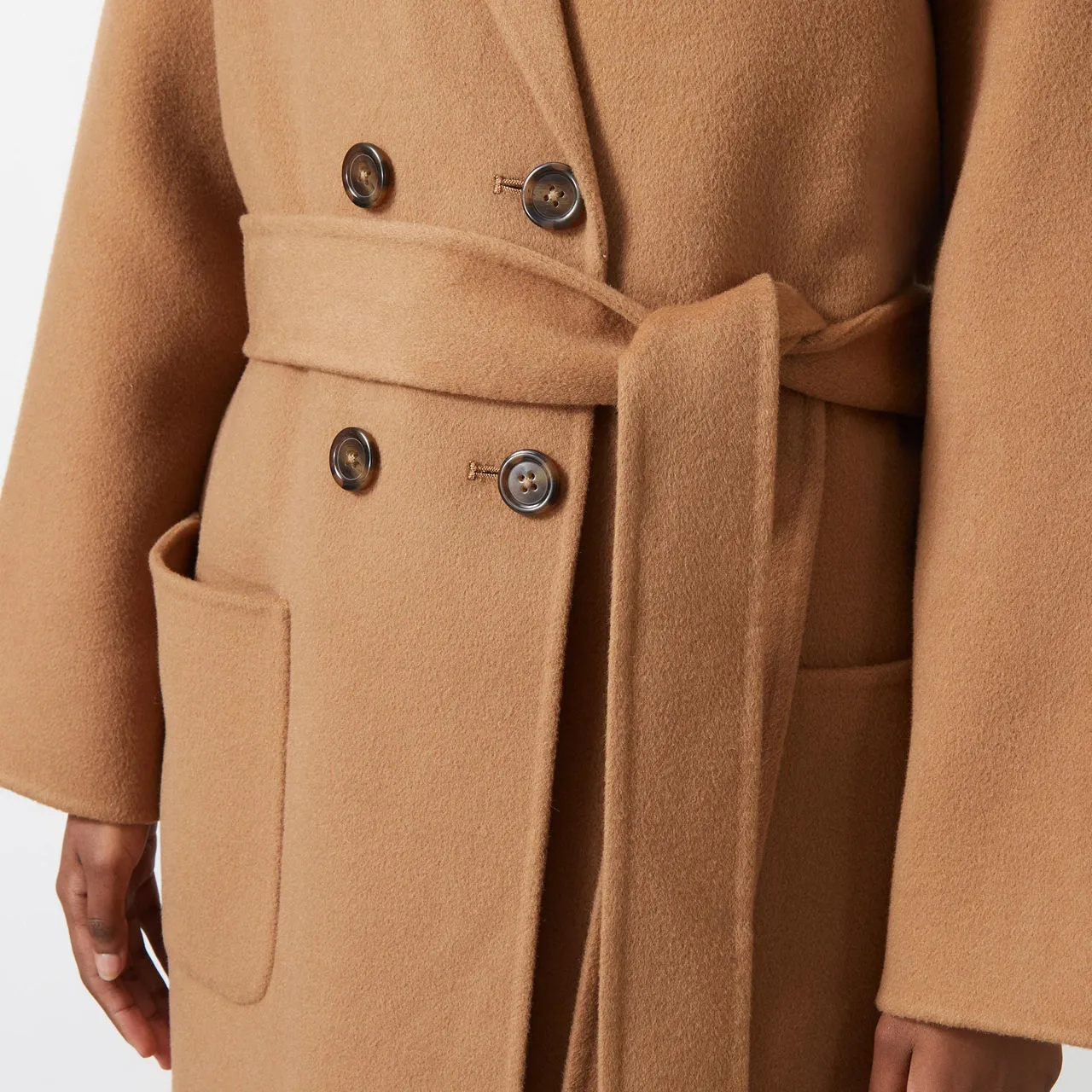 ANINE BING Dylan Double-Breasted Wrap Coat - Camel