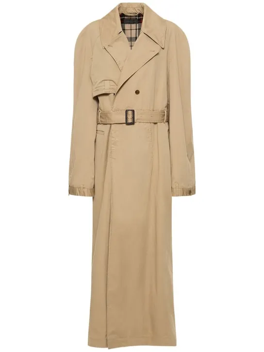 Balenciaga   Deconstructed maxi cotton trench coat 