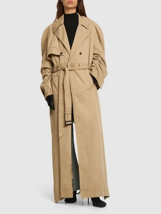 Balenciaga   Deconstructed maxi cotton trench coat 