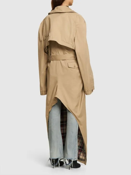 Balenciaga   Deconstructed maxi cotton trench coat 