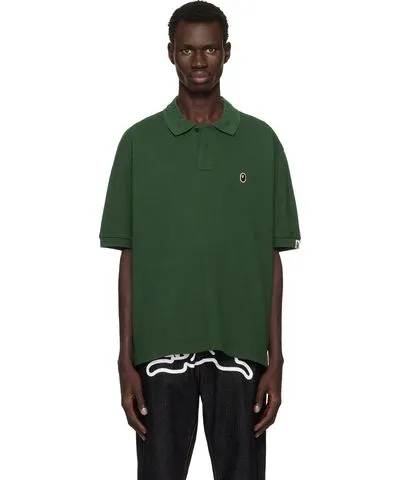 BAPE Green Ape Head One Point Relaxed Fit Polo