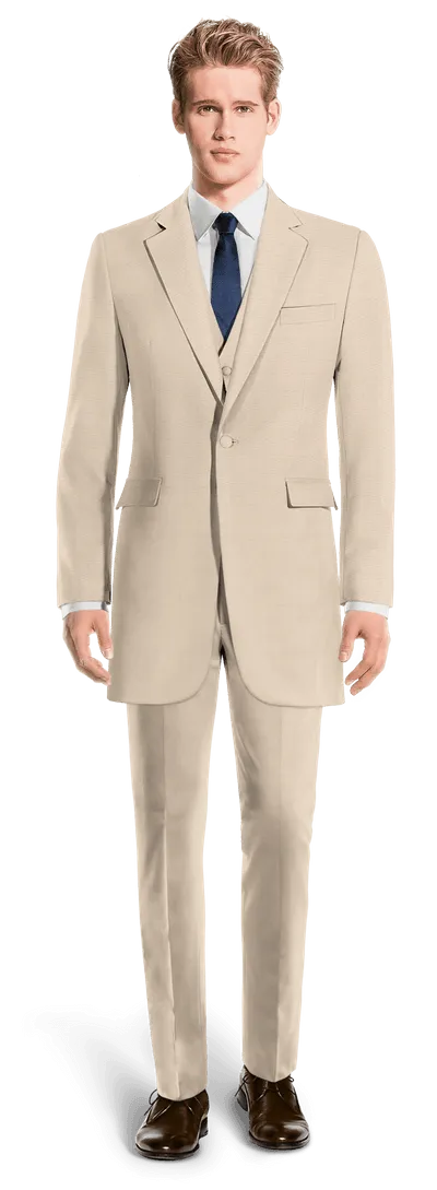 Beige frock coat with beige waistcoat