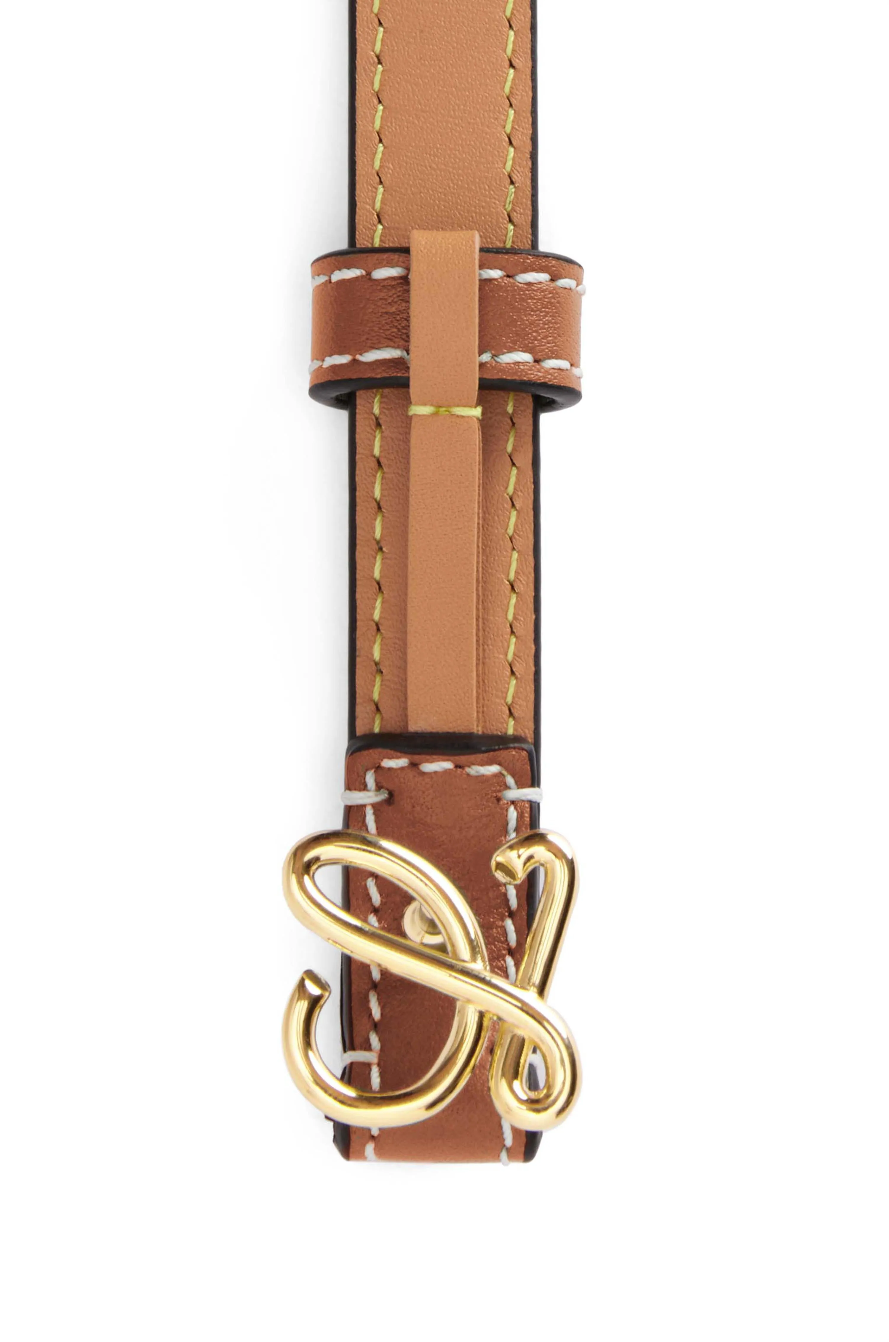 Belt in Smooth Calfskin - Tan/Gold