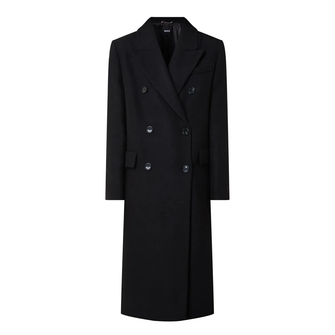 BOSS The Sustainable Edit Callaf Double-Breasted Tailored Coat - Black