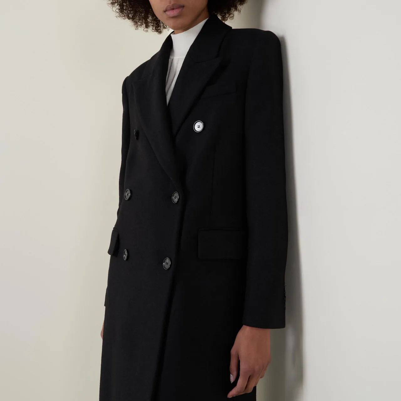 BOSS The Sustainable Edit Callaf Double-Breasted Tailored Coat - Black