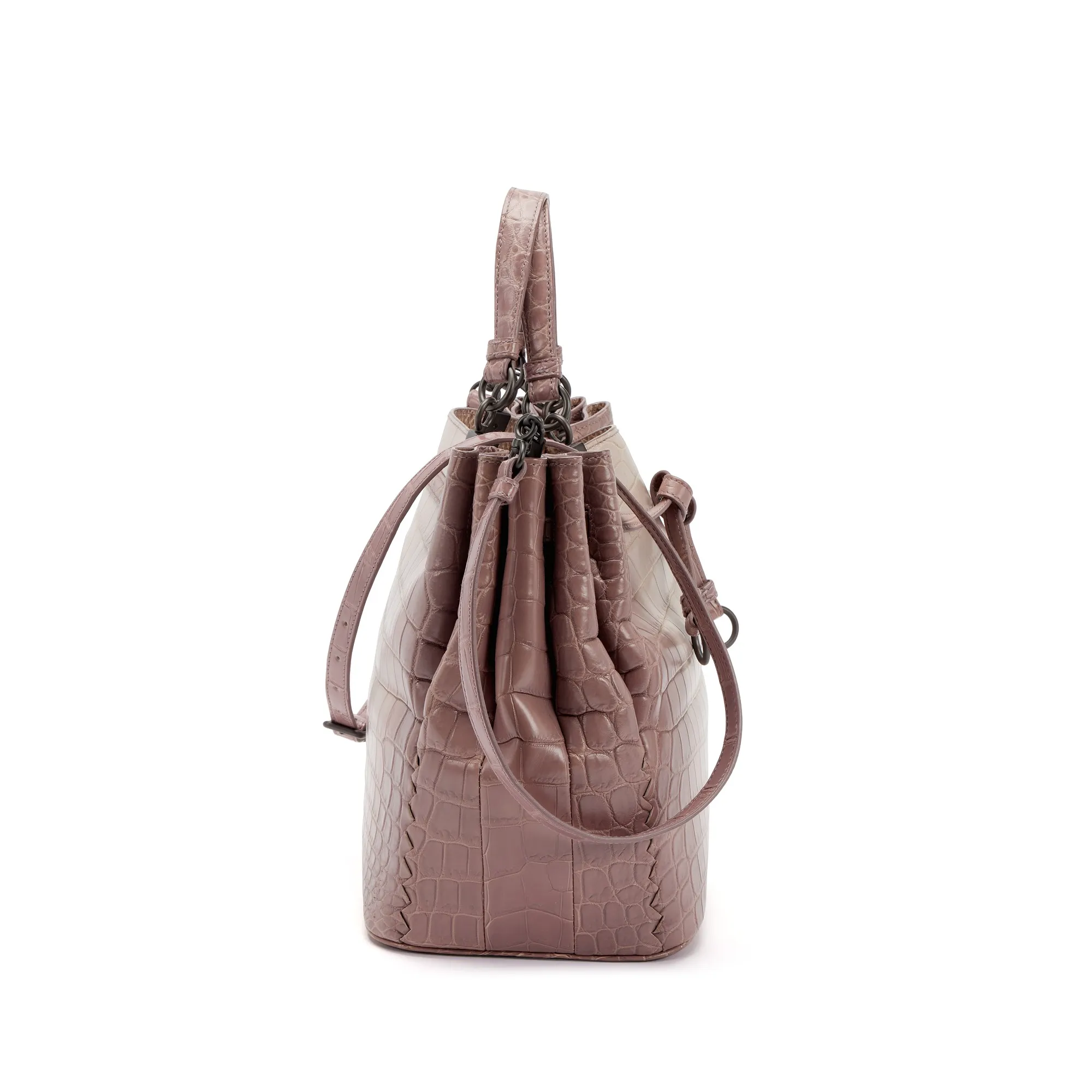 Bottega Veneta Ombré Dusty Rose Matte Crocodile and Ayers Bucket Bag Ruthenium Hardware, 2016