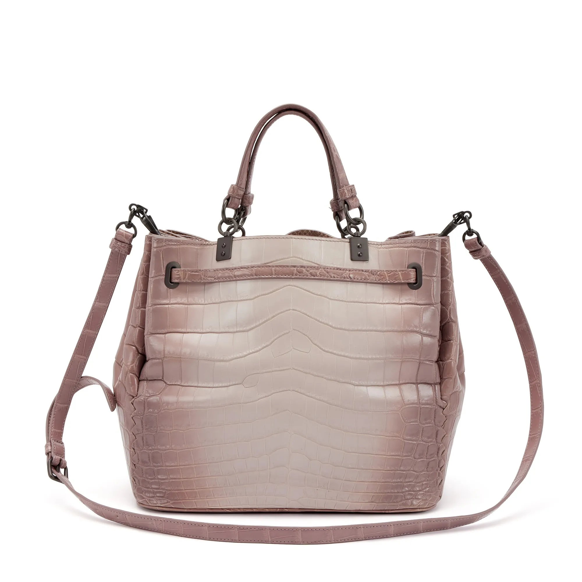 Bottega Veneta Ombré Dusty Rose Matte Crocodile and Ayers Bucket Bag Ruthenium Hardware, 2016