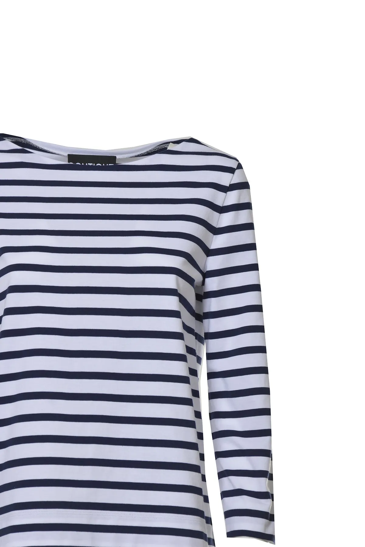 Boutique Moschino-Striped Crewneck T-Shirt