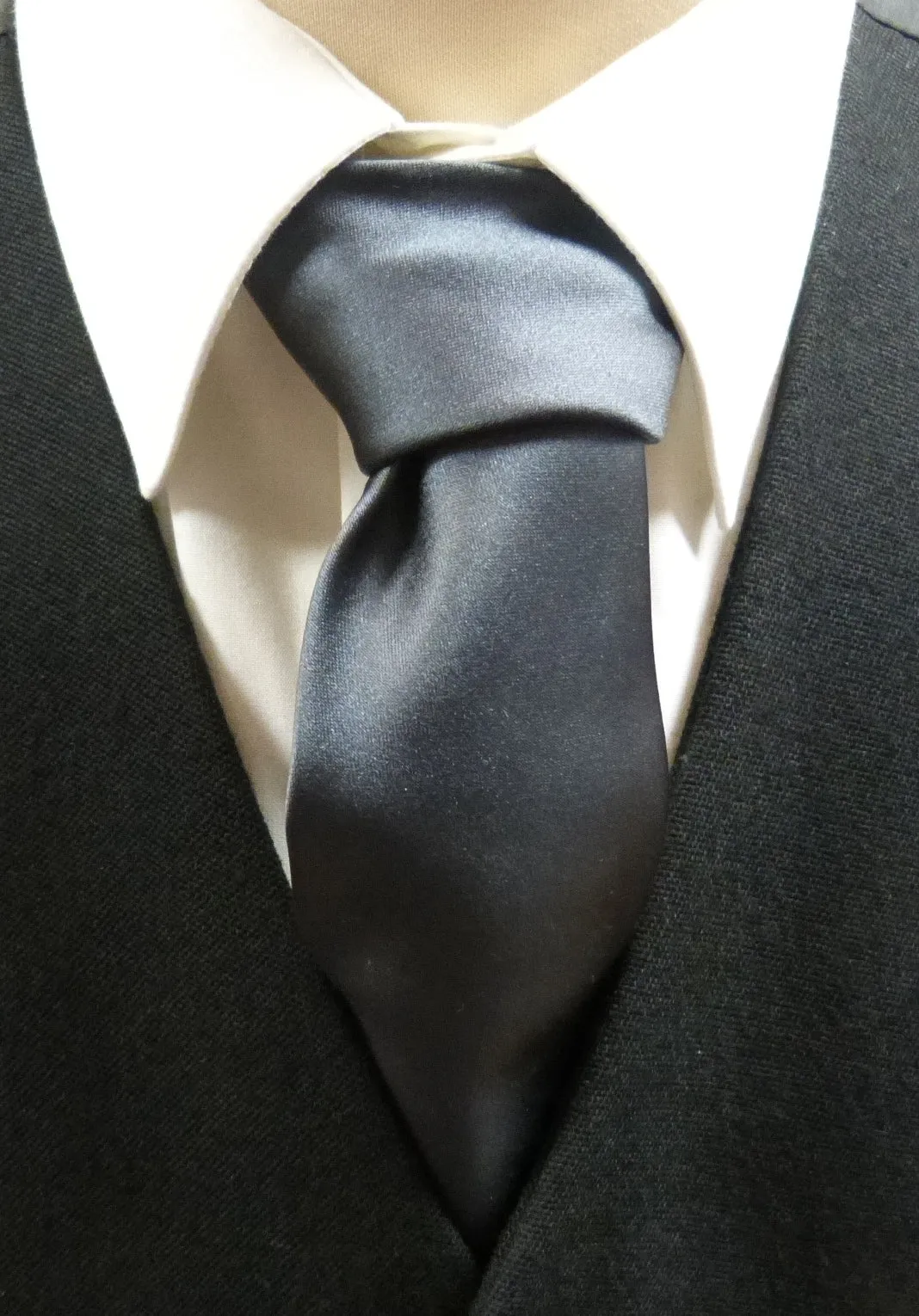 Boys Charcoal Satin Tie