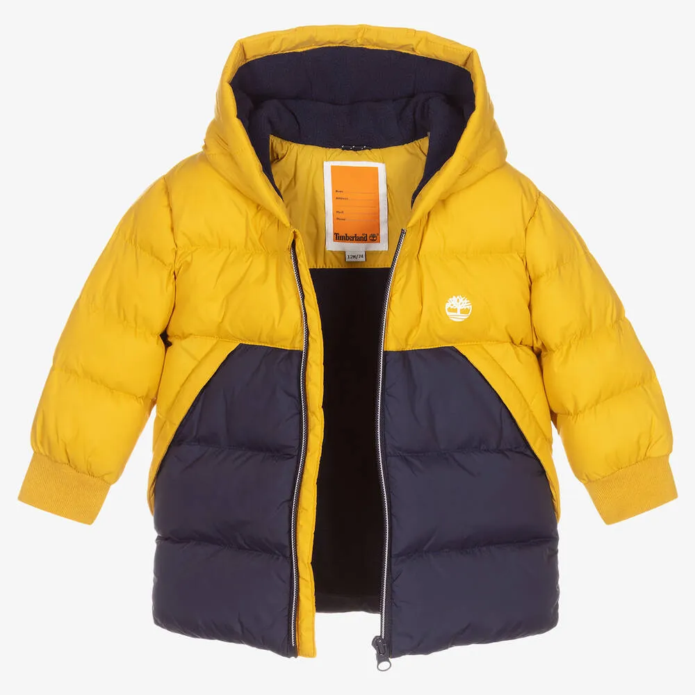 Boys Yellow & Blue Puffer Coat