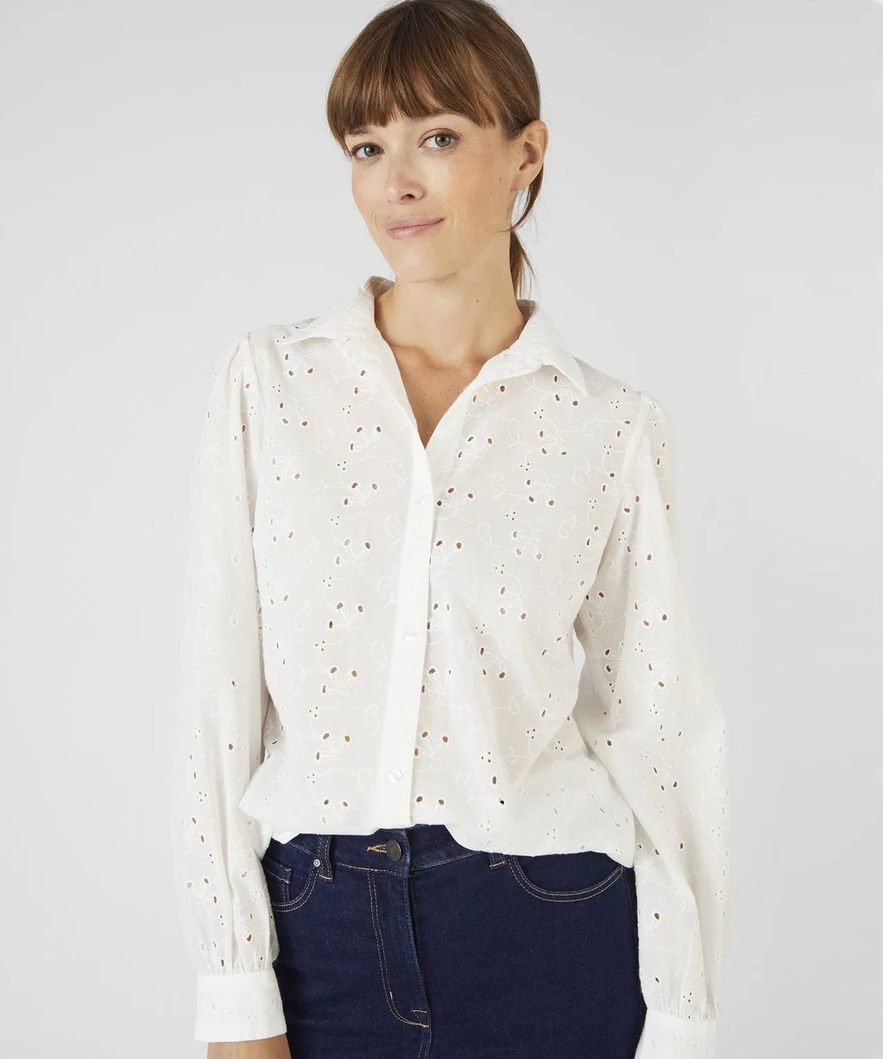 Broderie Anglaise Cotton Blouse