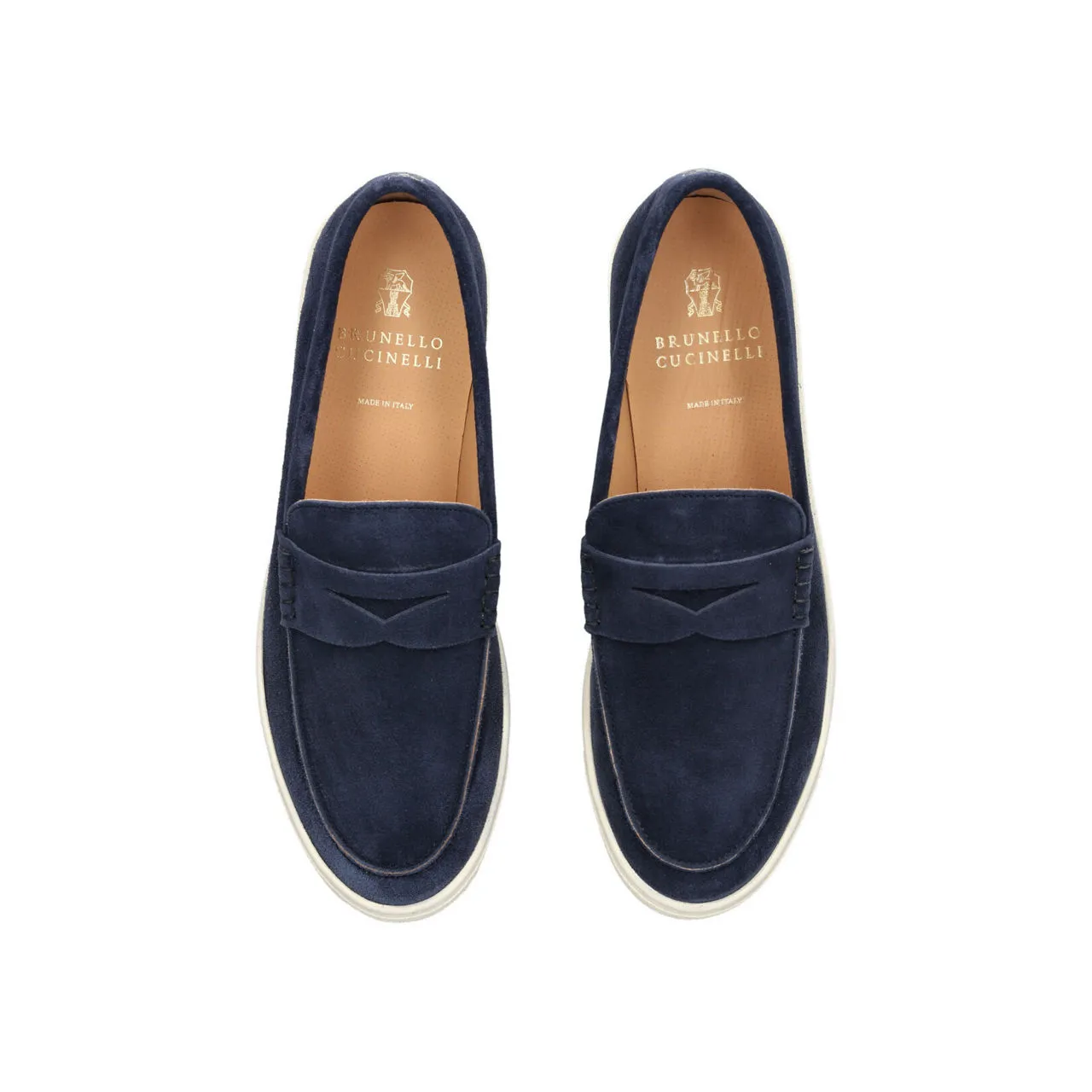 BRUNELLO CUCINELLI Hybrid Suede Loafers - Blue