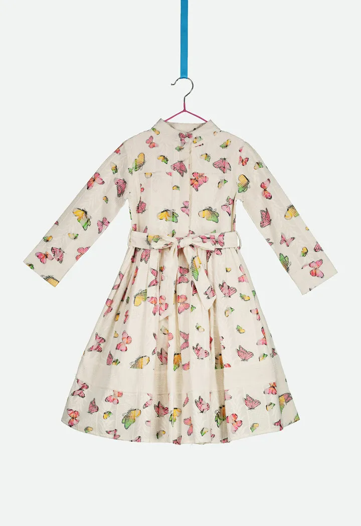 Butterfly Print A-Line Dress