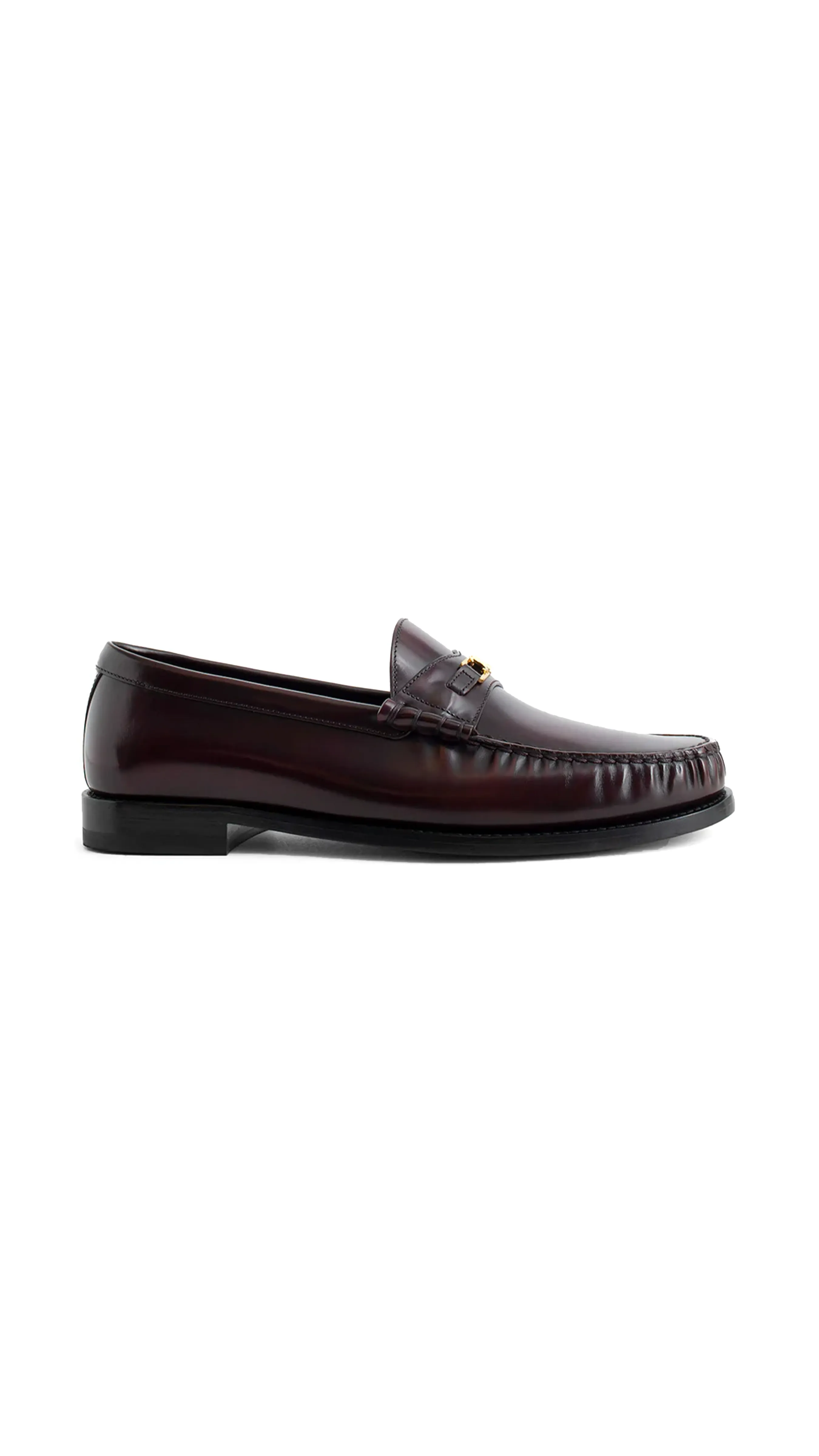 Celine Luco Triomphe Loafer in Polished Bull - Burgundy