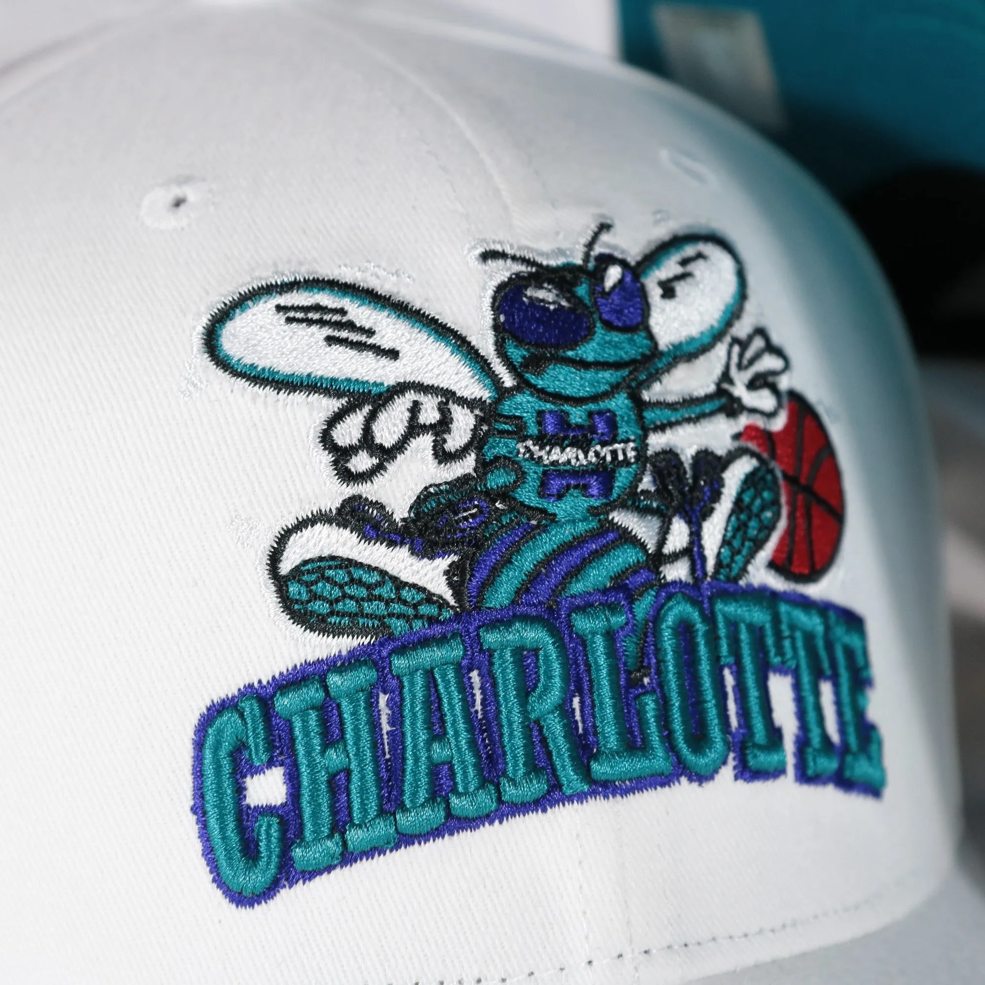 Charlotte Hornets NBA Hardwood Classics All in Pro Teal Bottom | White Snapback Hat