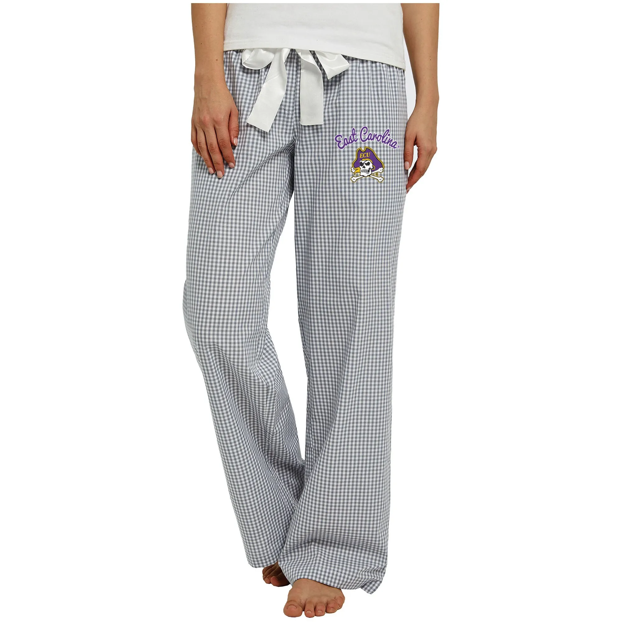 Concepts Sport ECU Pirates Women's Gray/White Tradition Lightweight Lounge Pants