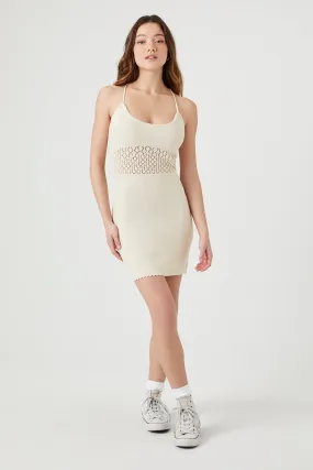 Crochet Back Tie Mini Dress