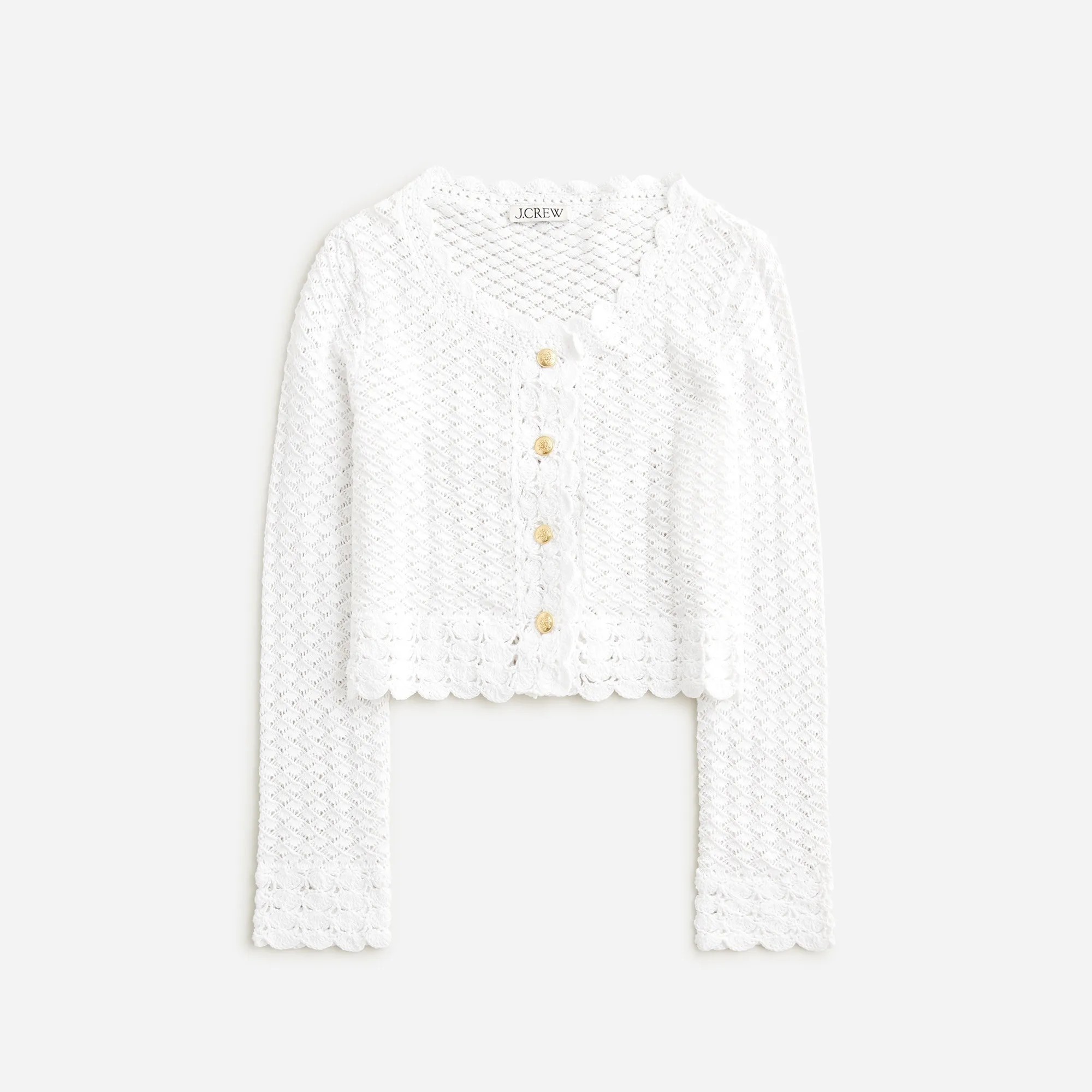 Crochet cropped cardigan sweater