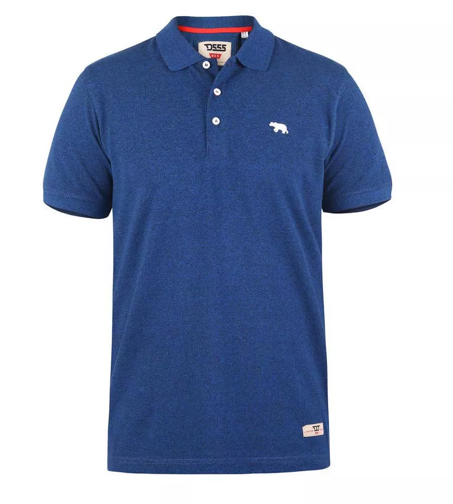 D555 Mens Blue Twisted Polo Shirt With Chest Embroidery (WINCHESTER 2)