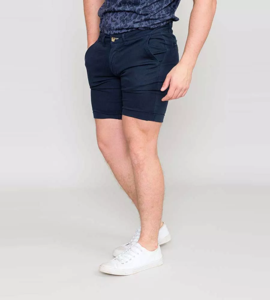 D555 Mens Navy Stretch Chino Shorts (BASILDON 2)