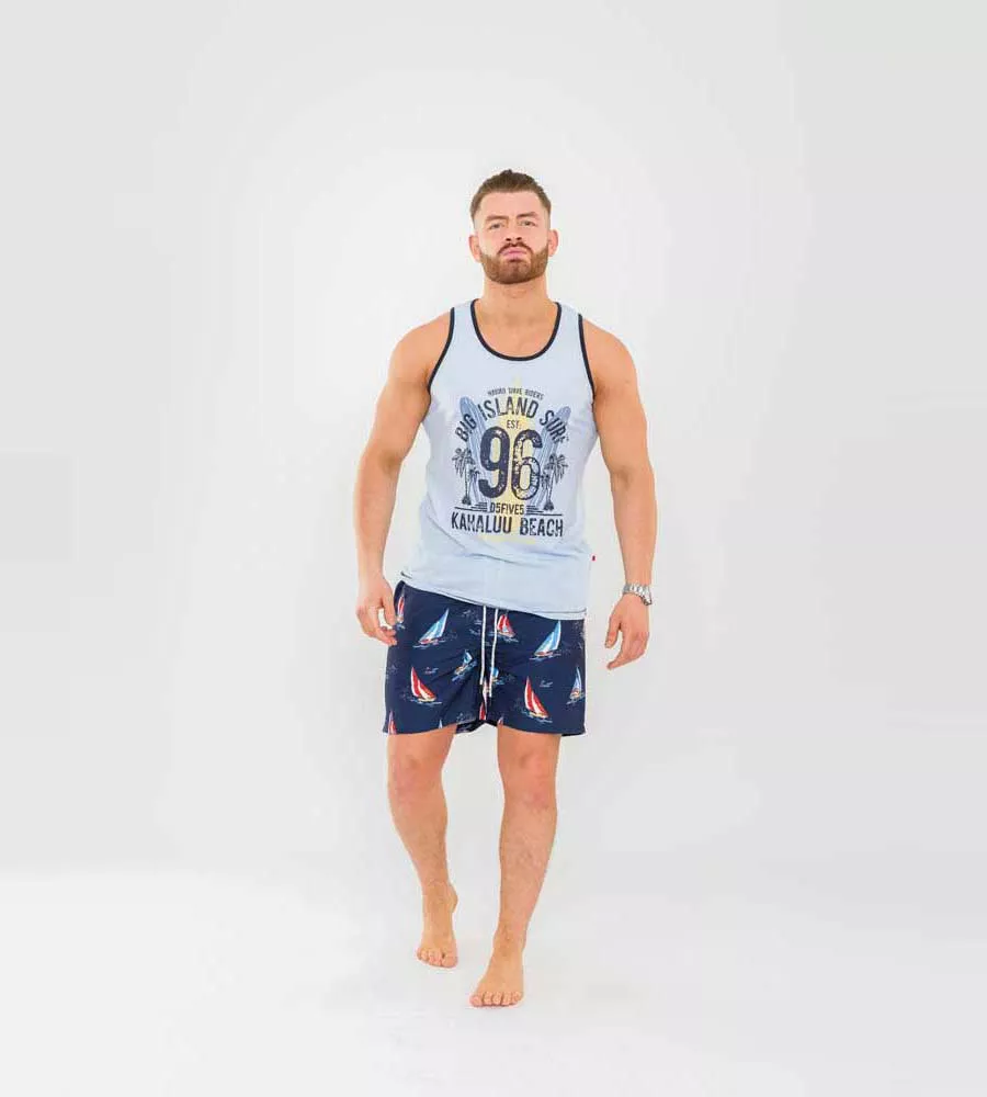 D555 Mens Yacht Printed Swim Shorts (APOLLO)