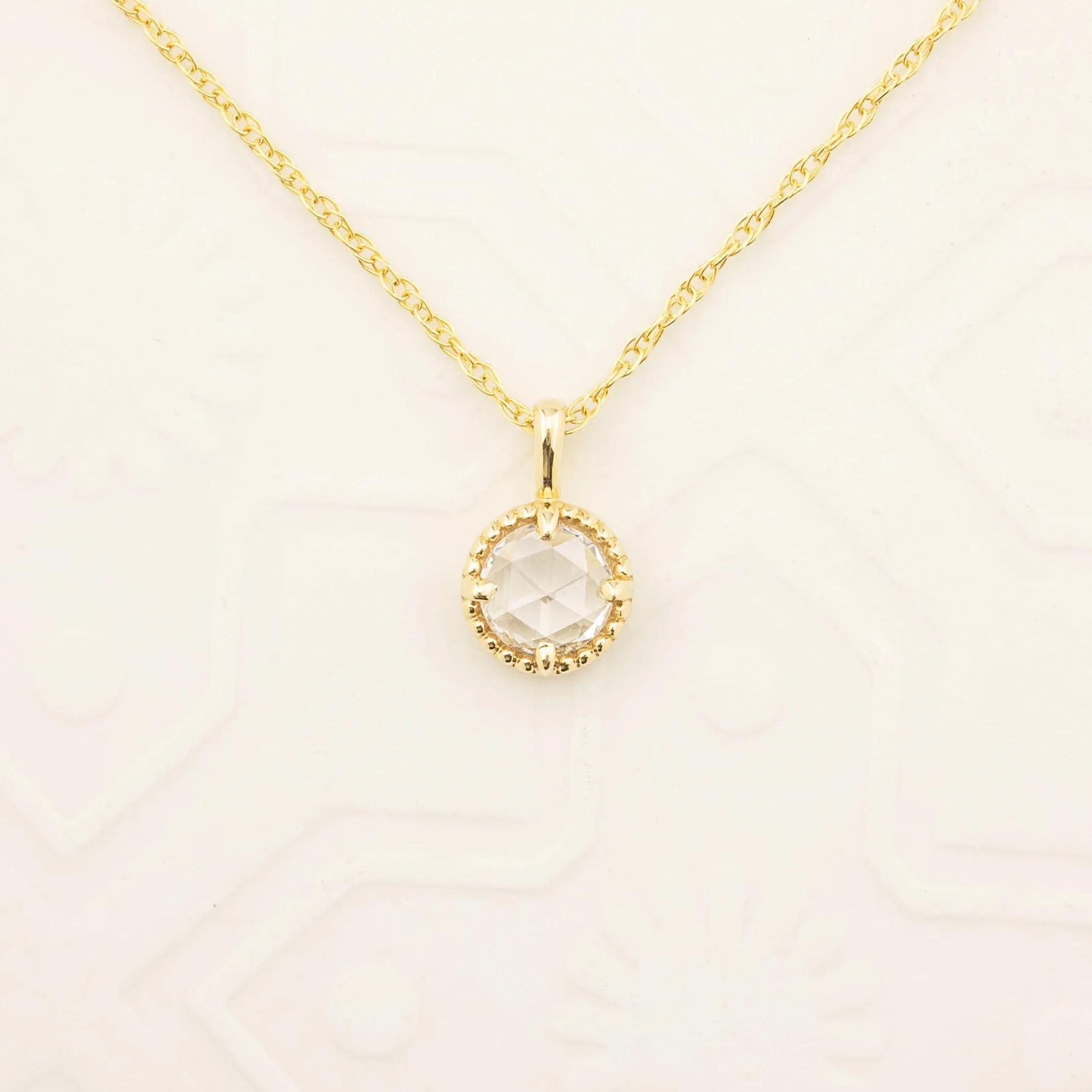 Dahlia 0.30ct Rose Cut Diamond Solitaire Necklace