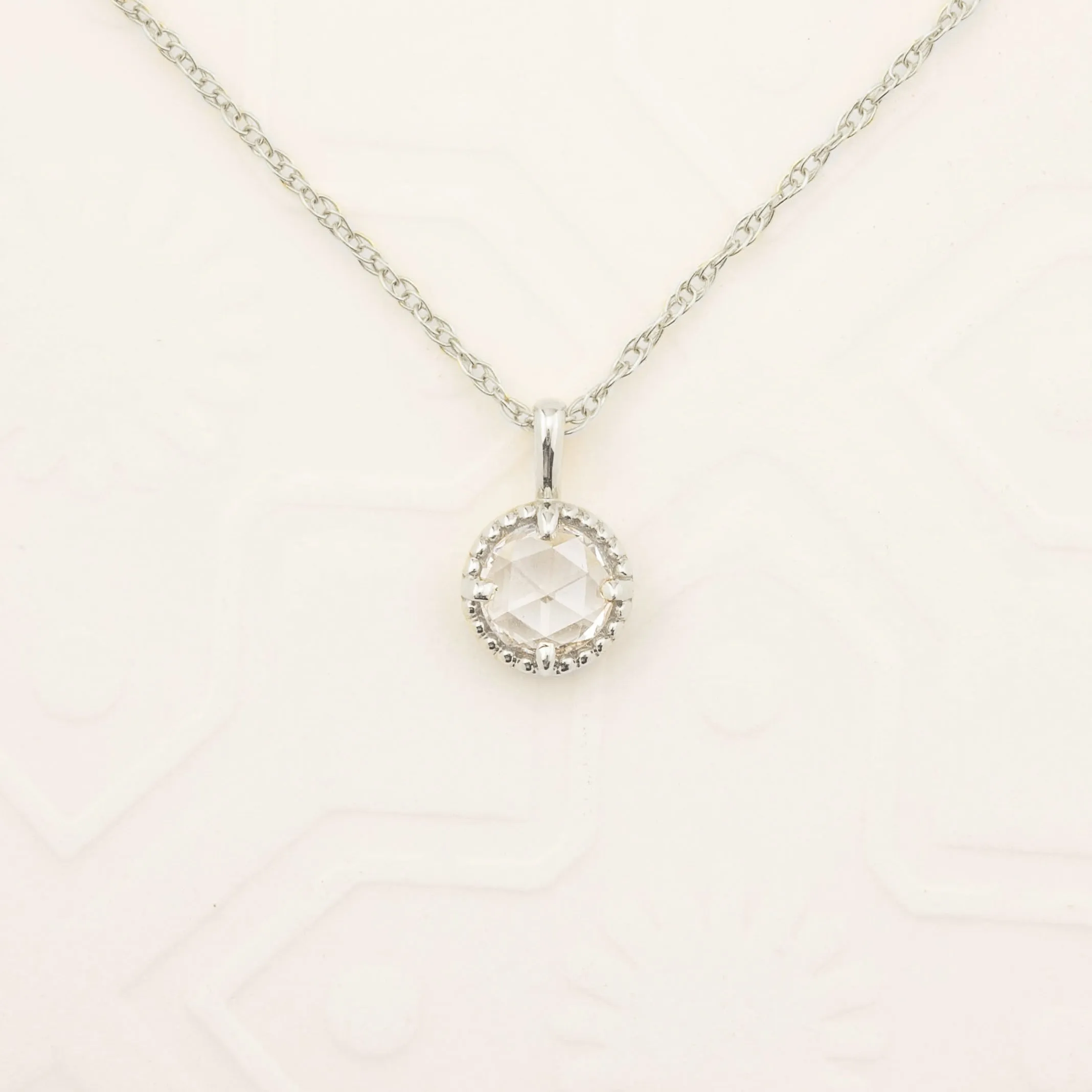 Dahlia 0.30ct Rose Cut Diamond Solitaire Necklace