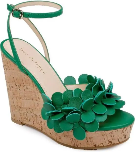 Dee Ocleppo Madrid leather wedge sandals Green