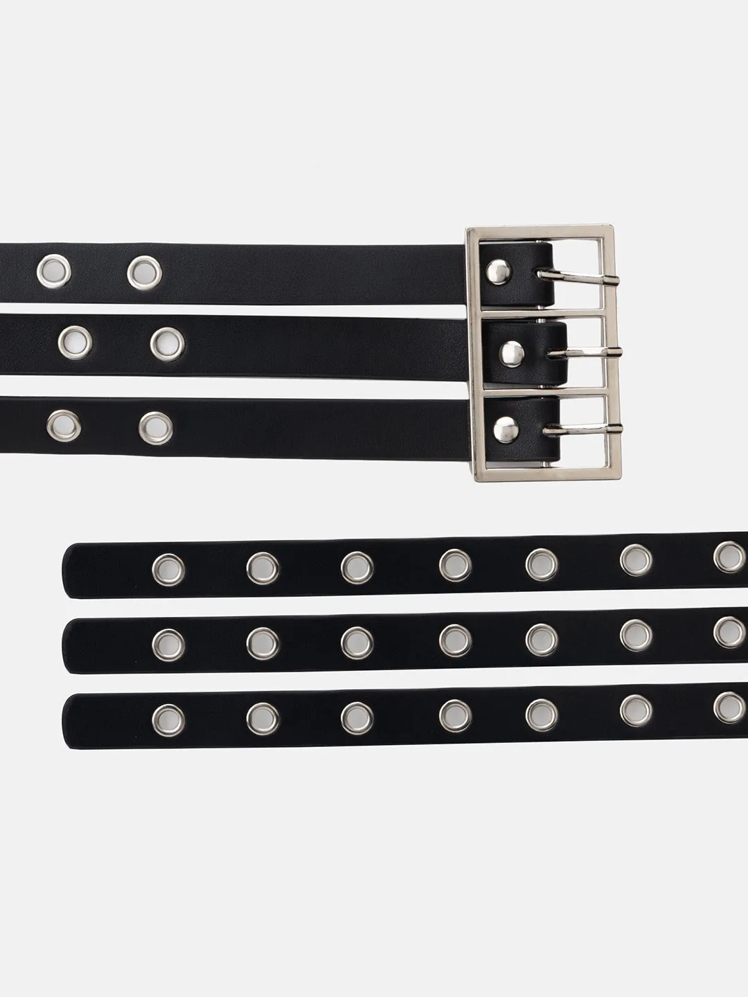 Eyelet Detail Rectangular Buckle Belt