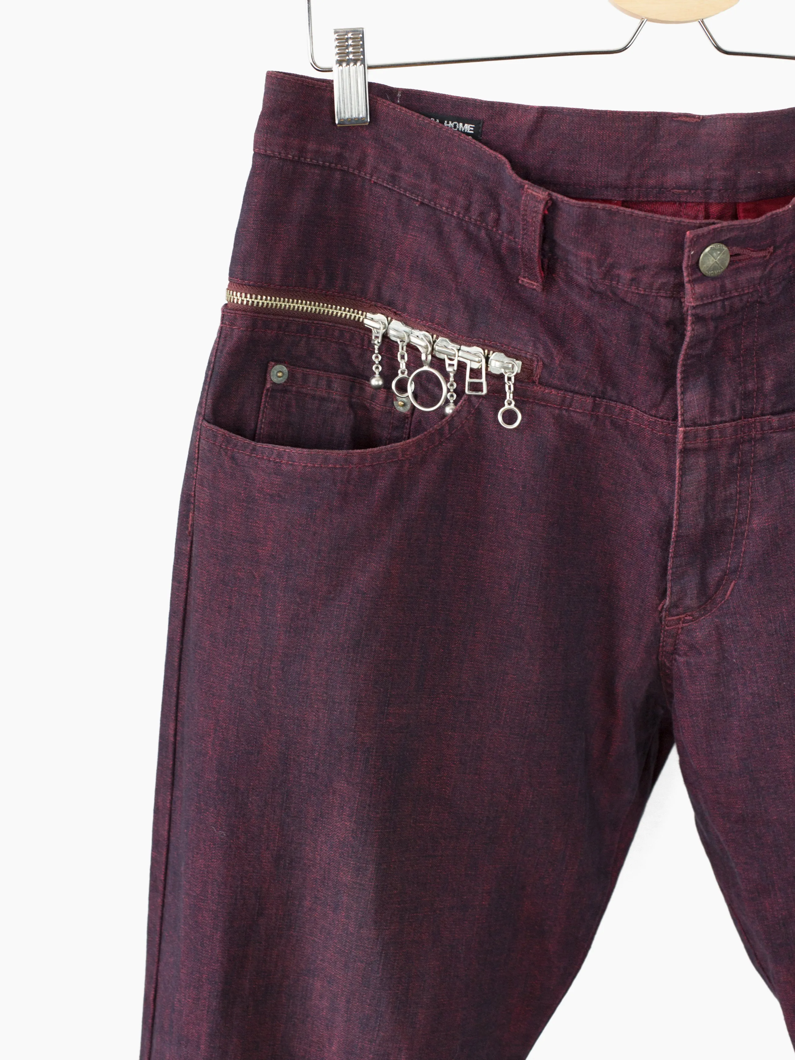 Final Home 90s Ornamental Zip Utility Jeans