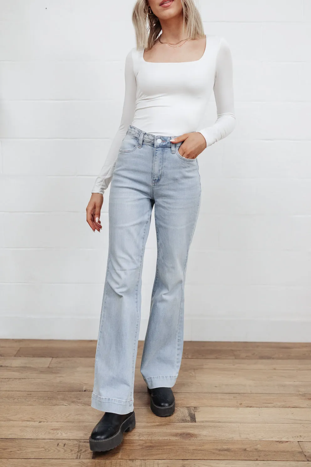 Fiona Hi-Rise Braided Waistband Jeans