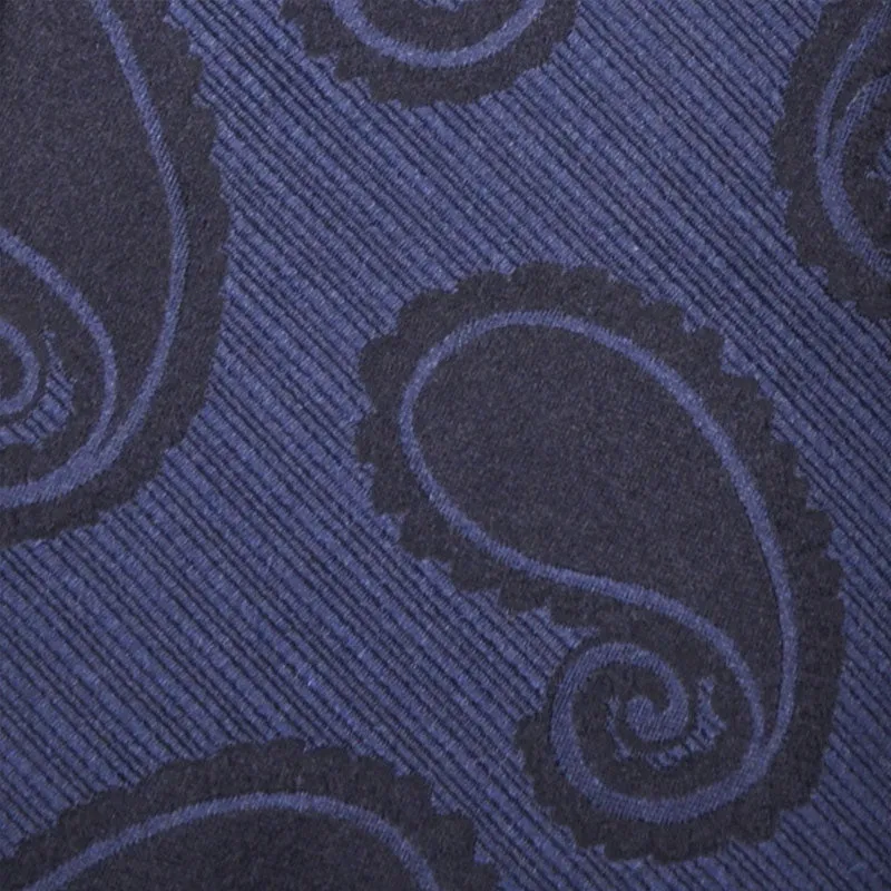 F.Marino Silk Tie 3 Folds Paisley Blue