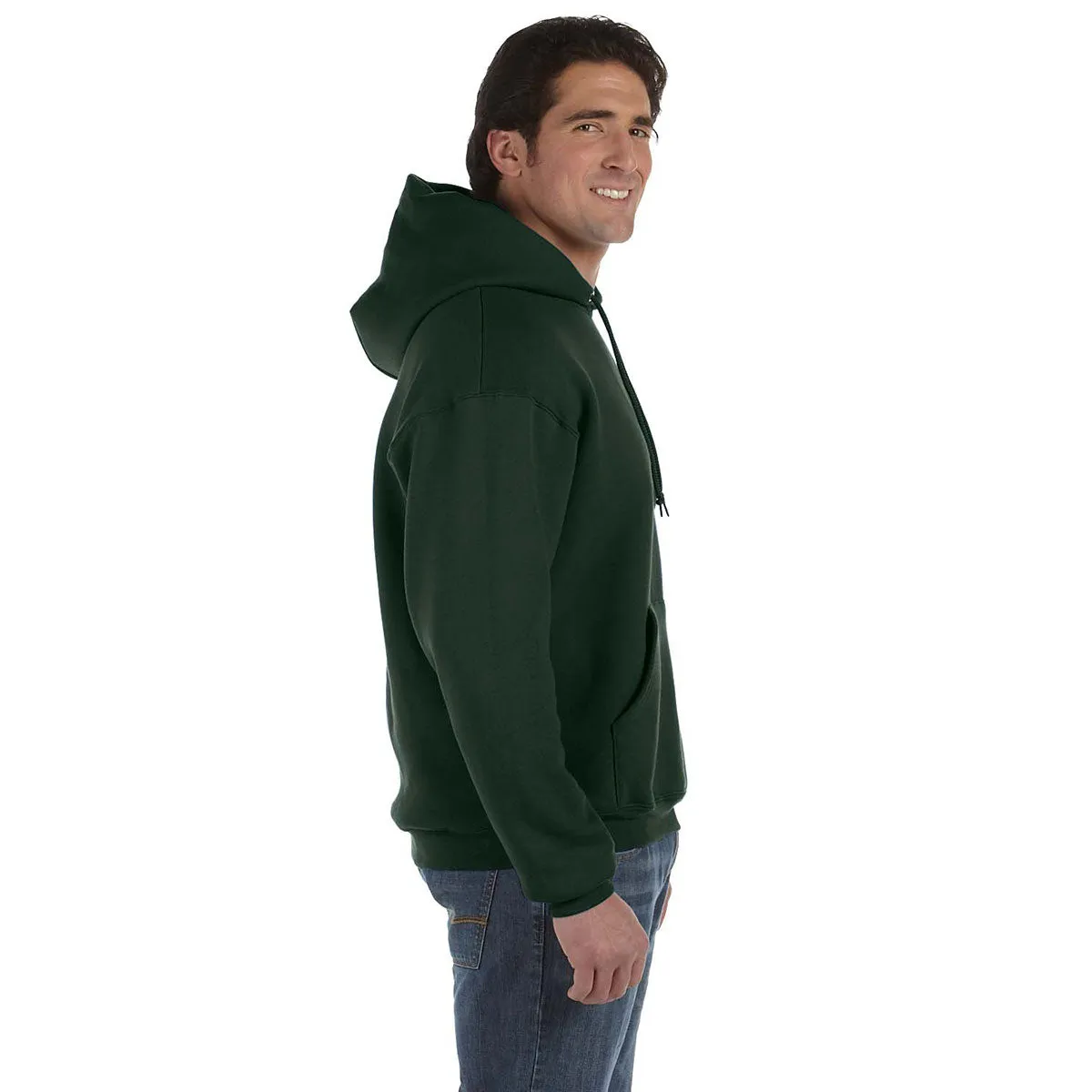 Fruit of the Loom Men's Forest Green 12 oz. Supercotton Pullover Hood