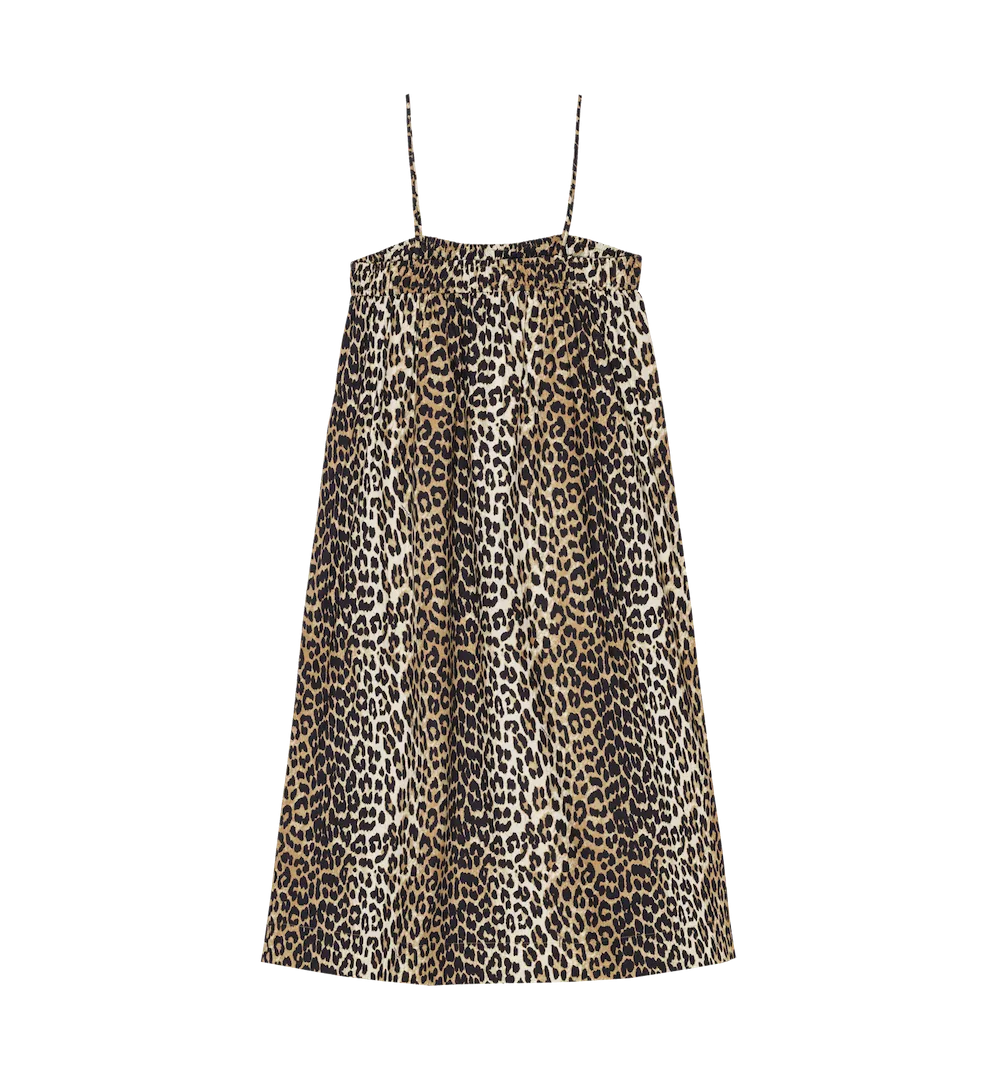 GANNI Leopard Midi Dress