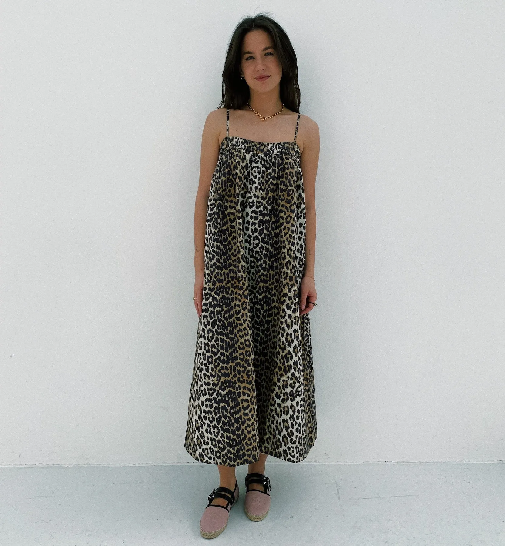 GANNI Leopard Midi Dress