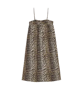 GANNI Leopard Midi Dress