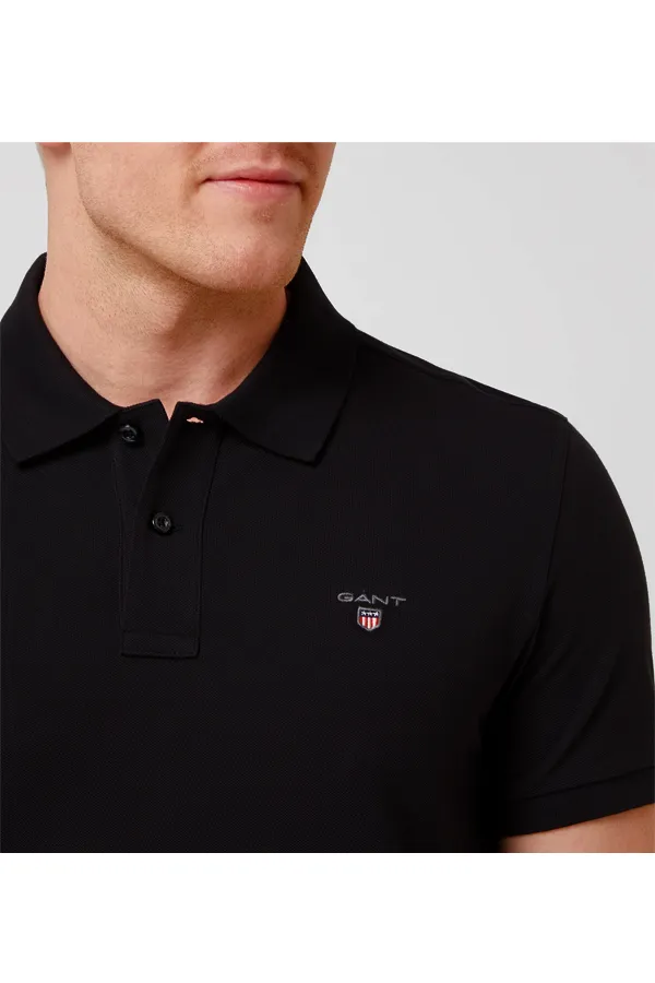 GANT Piqué S/S Polo Regular Black