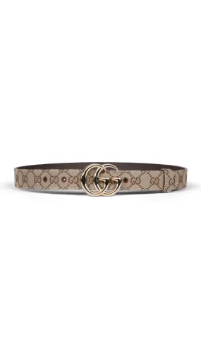 GG Marmont Thin Belt - Beige/Ebony