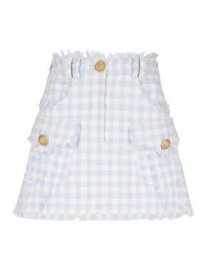 GINGHAM-PATTERN A-LINE MINISKIRT