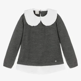 Girls Grey Knitted Sweater