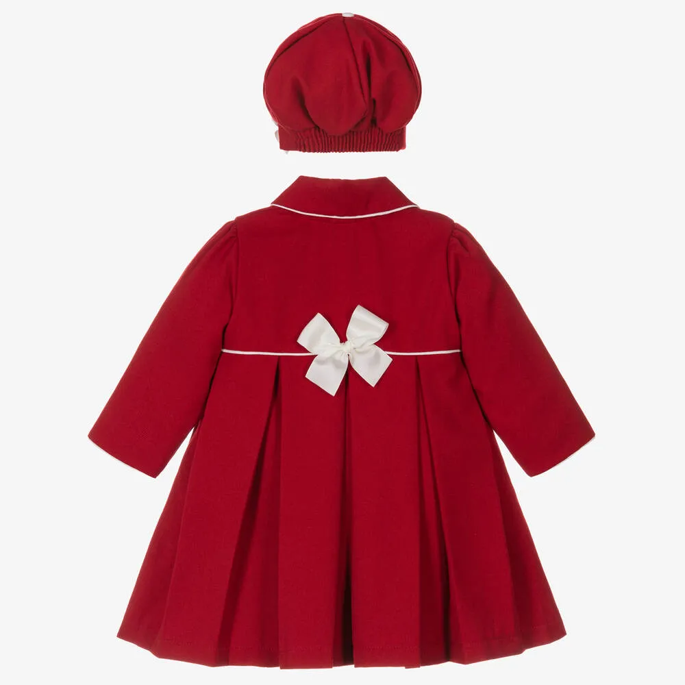 Girls Red Coat & Hat Set