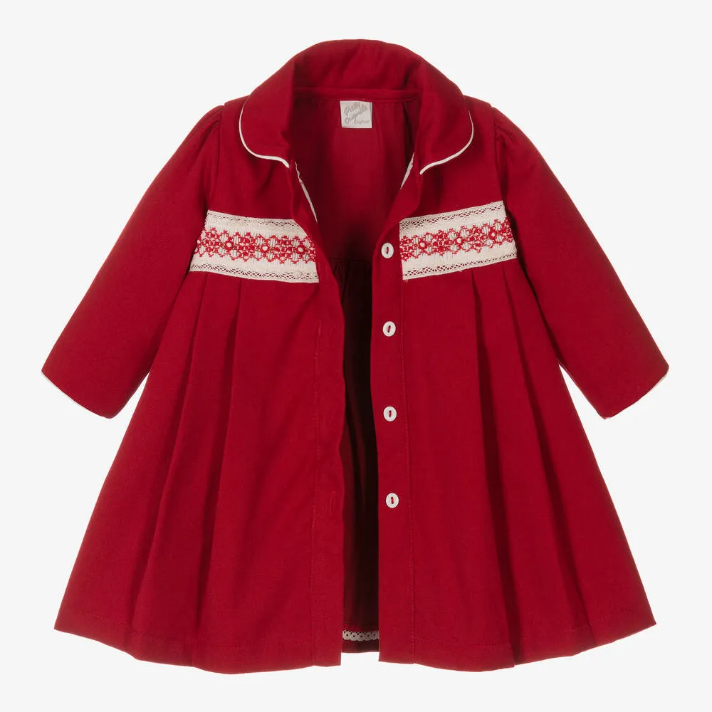 Girls Red Coat & Hat Set