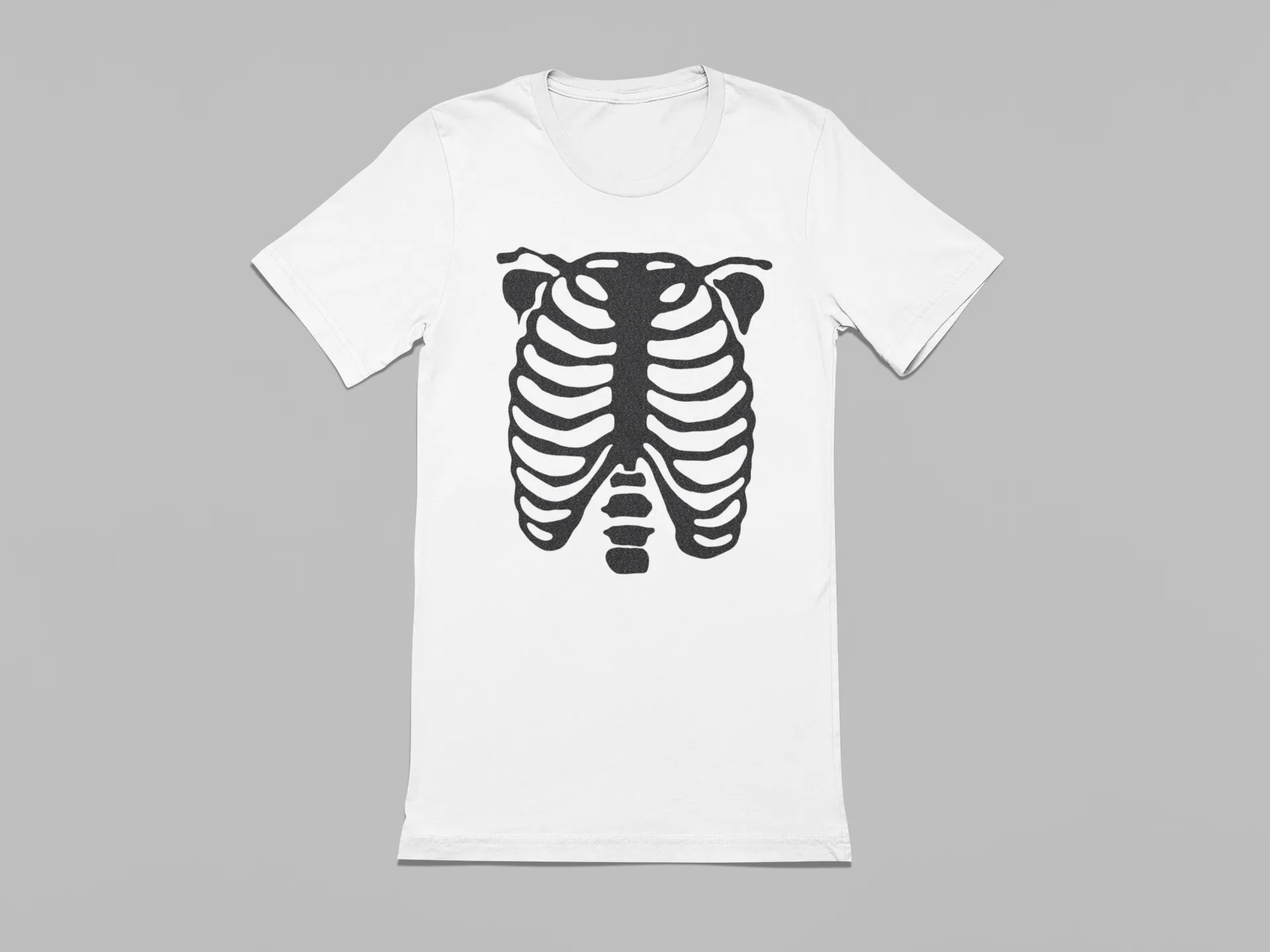 Glitter skeleton ribcage print T shirt | Unisex  Black